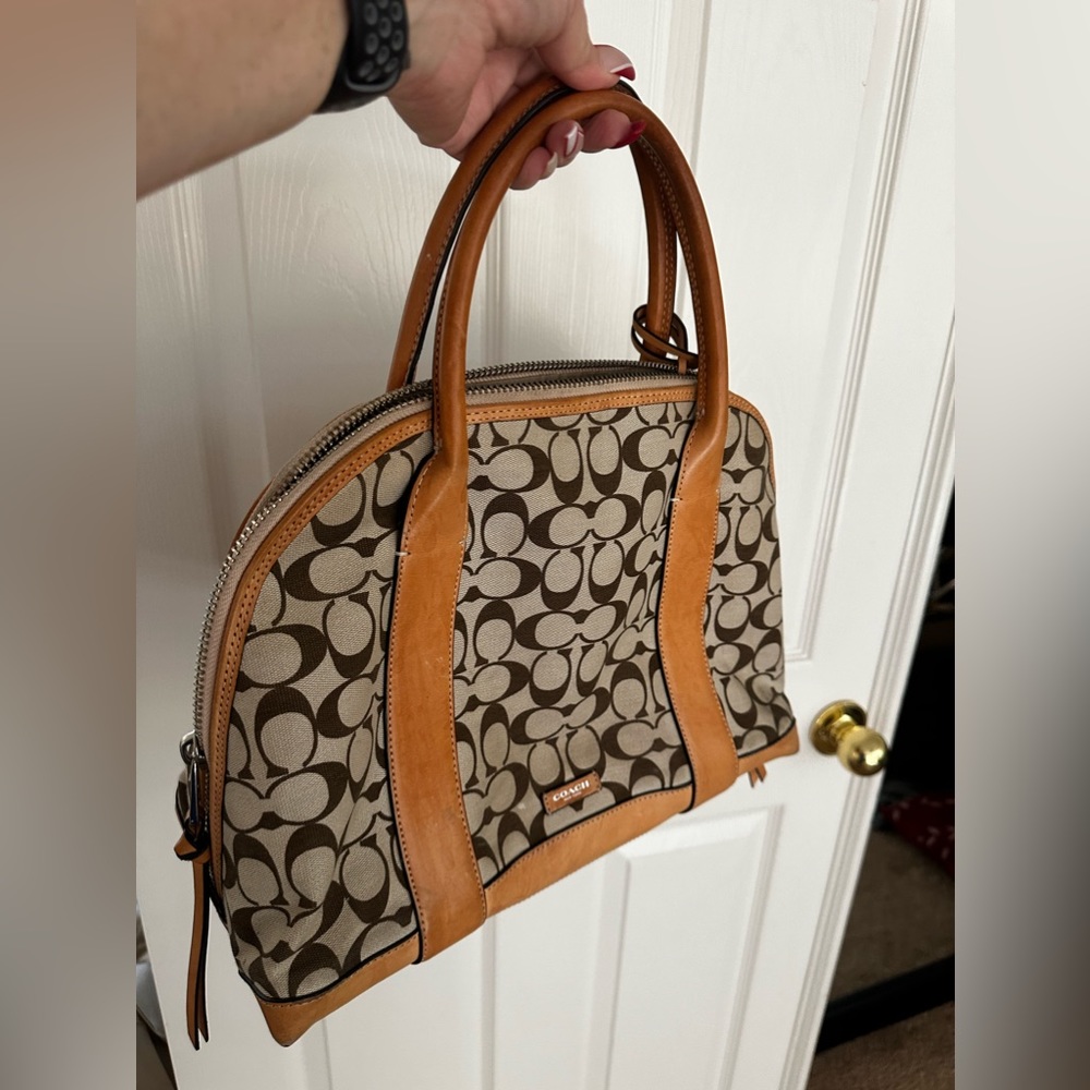 Coach leather and canvases handbag.